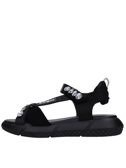 Sandali Suede in pelle, ecopelle e tessuto ELENA IACHI | E2238 SUEDENERO